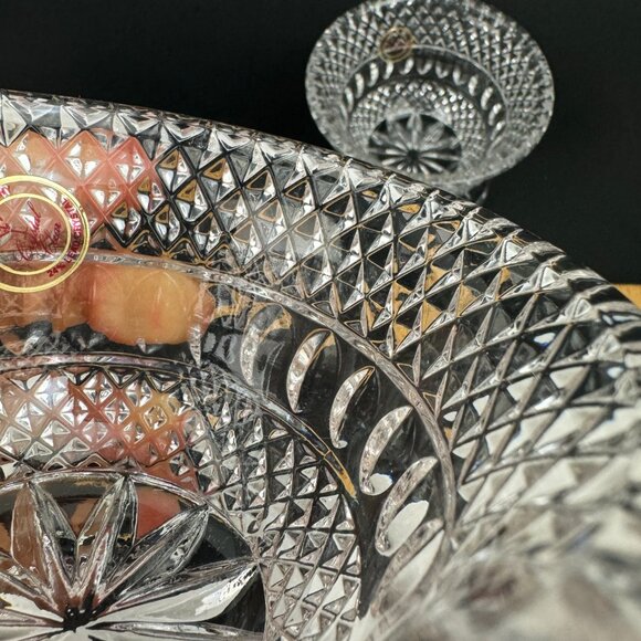 2 Vtg Candy Dishes Small Short Crystal Clear Lead Crystal Glass Made in Germany - Picture 6 of 10